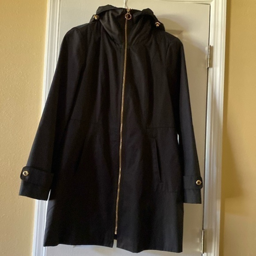 NWOT ANNE KLEIN BLACK TRENCH COAT WORN ONCE PERFECT CONDITION SIZE S